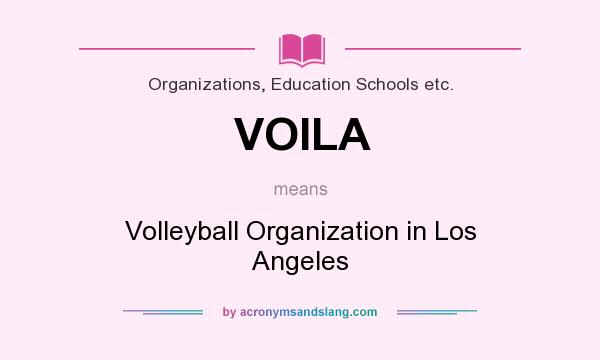 What does VOILA mean? It stands for Volleyball Organization in Los Angeles