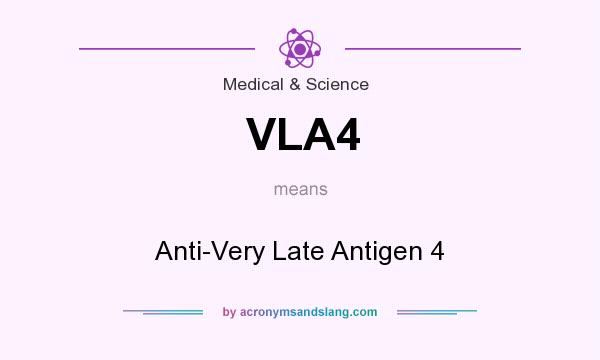 What does VLA4 mean? It stands for Anti-Very Late Antigen 4