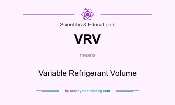 What does VRV mean? It stands for Variable Refrigerant Volume