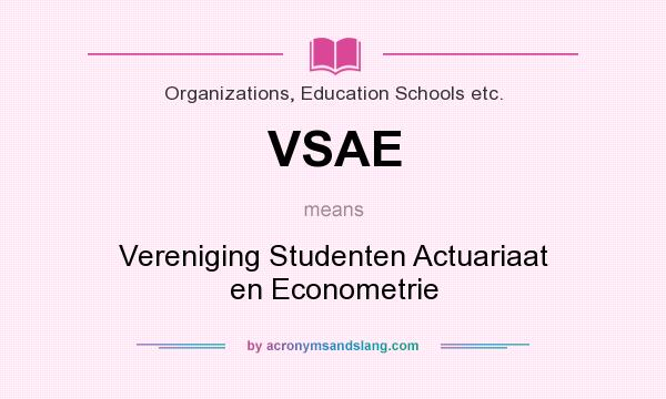 What does VSAE mean? It stands for Vereniging Studenten Actuariaat en Econometrie