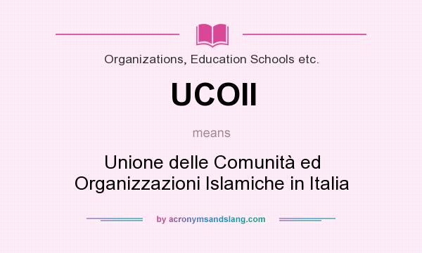 What does UCOII mean? It stands for Unione delle Comunità ed Organizzazioni Islamiche in Italia