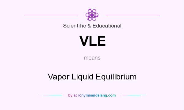 What does VLE mean? It stands for Vapor Liquid Equilibrium