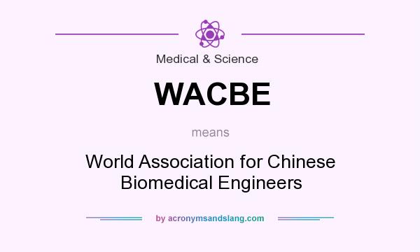 What does WACBE mean? It stands for World Association for Chinese Biomedical Engineers