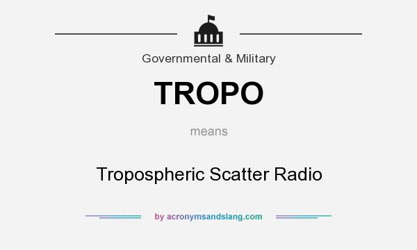 What does TROPO mean? It stands for Tropospheric Scatter Radio