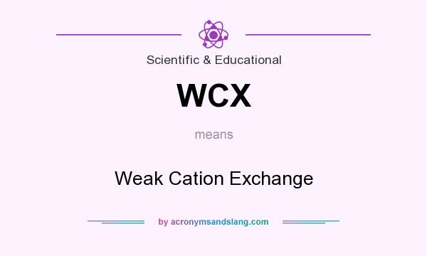 What does WCX mean? It stands for Weak Cation Exchange
