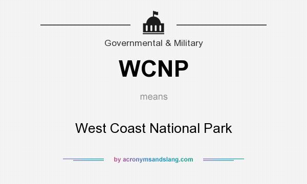 What does WCNP mean? It stands for West Coast National Park