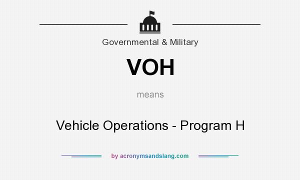 What does VOH mean? It stands for Vehicle Operations - Program H