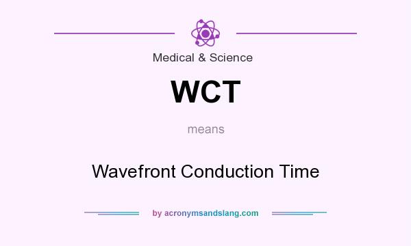What does WCT mean? It stands for Wavefront Conduction Time