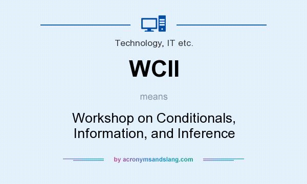 What does WCII mean? It stands for Workshop on Conditionals, Information, and Inference