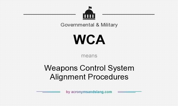 What does WCA mean? It stands for Weapons Control System Alignment Procedures