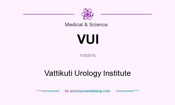 What does VUI mean? It stands for Vattikuti Urology Institute
