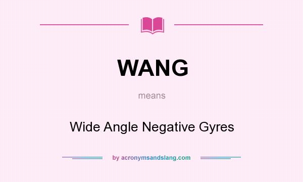What does WANG mean? It stands for Wide Angle Negative Gyres