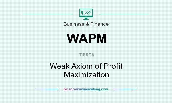 What does WAPM mean? It stands for Weak Axiom of Profit Maximization