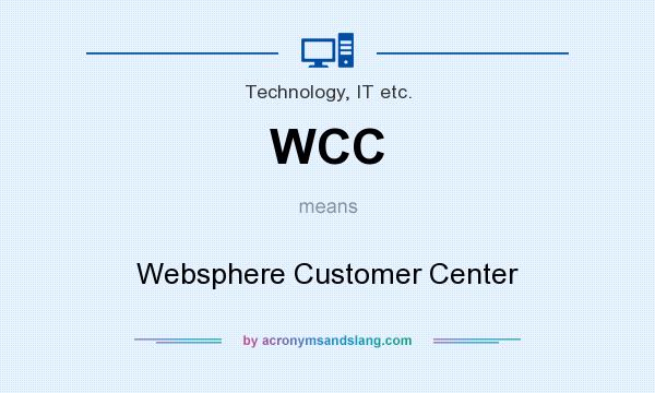What does WCC mean? It stands for Websphere Customer Center