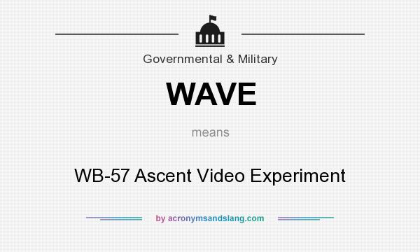 What does WAVE mean? It stands for WB-57 Ascent Video Experiment