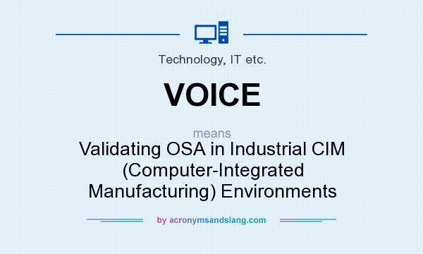 What does VOICE mean? It stands for Validating OSA in Industrial CIM (Computer-Integrated Manufacturing) Environments