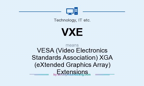 What does VXE mean? It stands for VESA (Video Electronics Standards Association) XGA (eXtended Graphics Array) Extensions