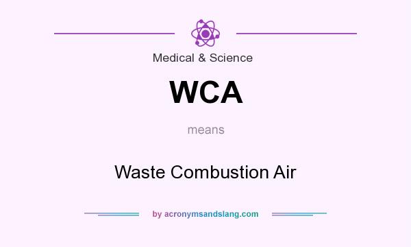 What does WCA mean? It stands for Waste Combustion Air