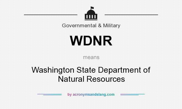 What does WDNR mean? It stands for Washington State Department of Natural Resources