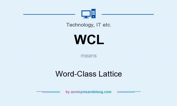 What does WCL mean? It stands for Word-Class Lattice