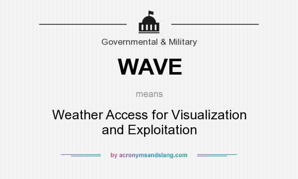 What does WAVE mean? It stands for Weather Access for Visualization and Exploitation