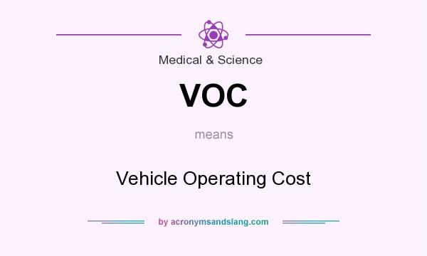 What does VOC mean? It stands for Vehicle Operating Cost