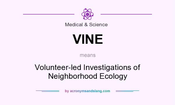 What does VINE mean? It stands for Volunteer-led Investigations of Neighborhood Ecology