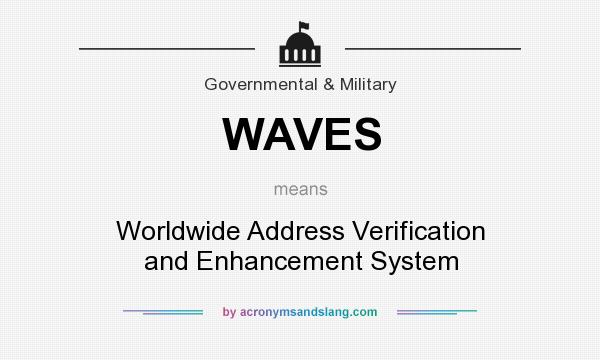 What does WAVES mean? It stands for Worldwide Address Verification and Enhancement System