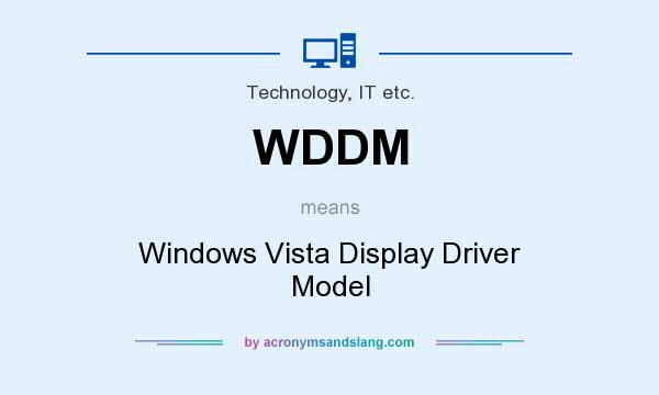 What does WDDM mean? It stands for Windows Vista Display Driver Model