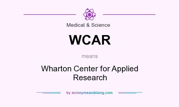 What does WCAR mean? It stands for Wharton Center for Applied Research