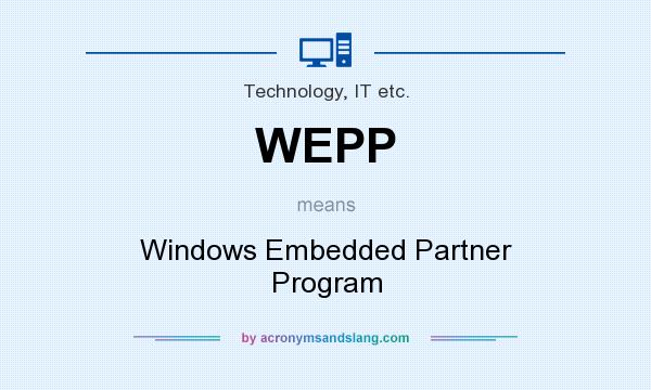 What does WEPP mean? It stands for Windows Embedded Partner Program