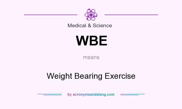 What does WBE mean? It stands for Weight Bearing Exercise