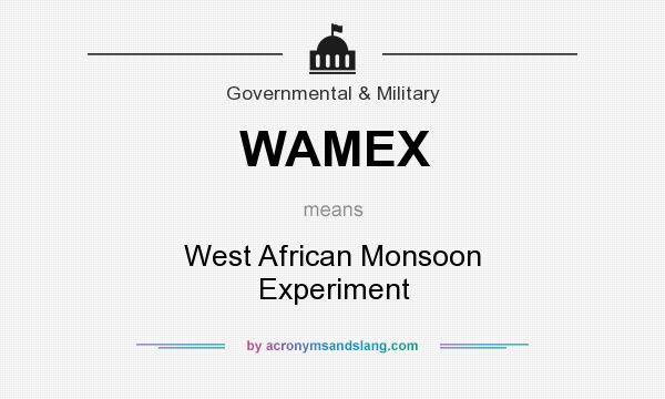 What does WAMEX mean? It stands for West African Monsoon Experiment