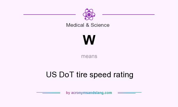 What does W mean? It stands for US DoT tire speed rating