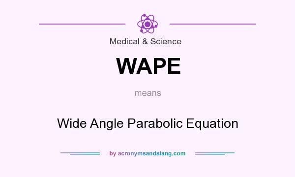 What does WAPE mean? It stands for Wide Angle Parabolic Equation
