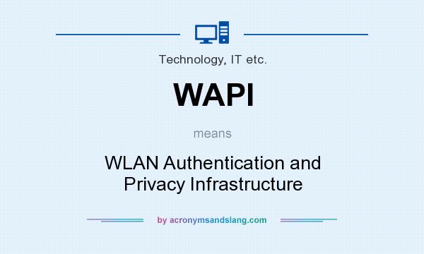 What does WAPI mean? It stands for WLAN Authentication and Privacy Infrastructure