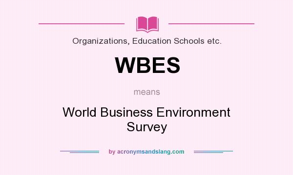 What does WBES mean? It stands for World Business Environment Survey