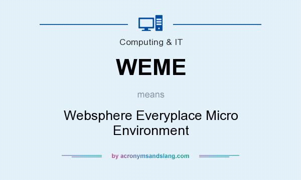 What does WEME mean? It stands for Websphere Everyplace Micro Environment