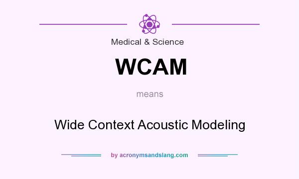 What does WCAM mean? It stands for Wide Context Acoustic Modeling