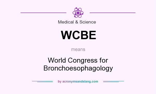 What does WCBE mean? It stands for World Congress for Bronchoesophagology