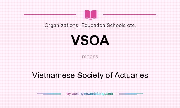 What does VSOA mean? It stands for Vietnamese Society of Actuaries
