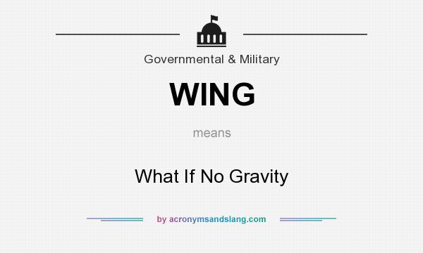 What does WING mean? It stands for What If No Gravity