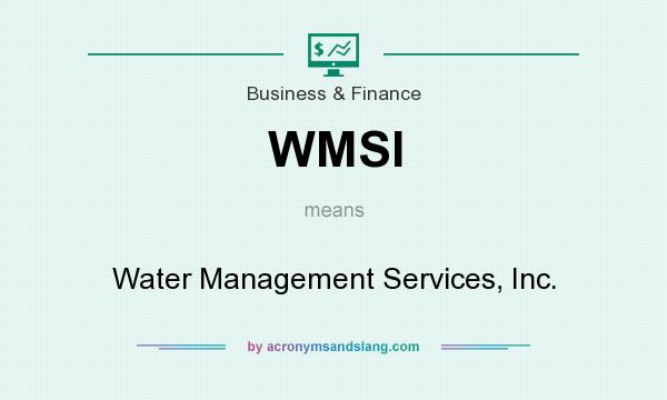 What does WMSI mean? It stands for Water Management Services, Inc.