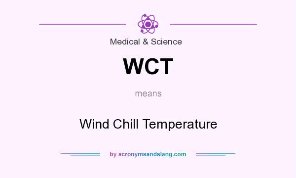What does WCT mean? It stands for Wind Chill Temperature