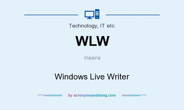 What does WLW mean? It stands for Windows Live Writer