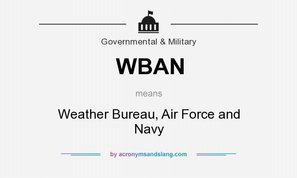What does WBAN mean? It stands for Weather Bureau, Air Force and Navy