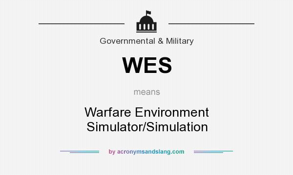 What does WES mean? It stands for Warfare Environment Simulator/Simulation