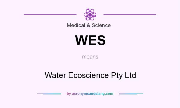 What does WES mean? It stands for Water Ecoscience Pty Ltd