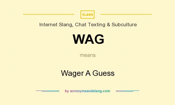 What does WAG mean? It stands for Wager A Guess