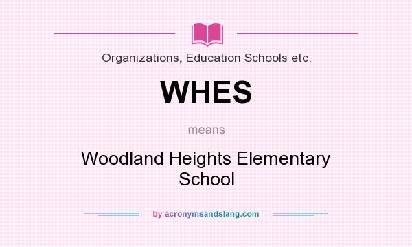 What does WHES mean? It stands for Woodland Heights Elementary School